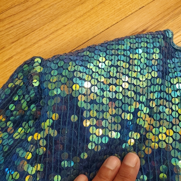 Vintage Papell Mermaid Silk Sequin Top - Picture 7 of 10